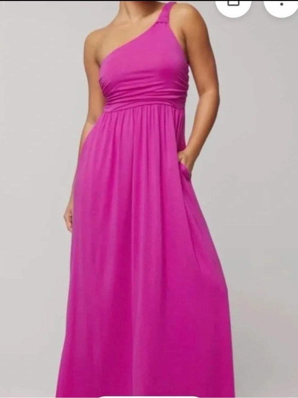 Soma Women’s One-Shoulder Maxi Dress in Hot Pink sz large nwt